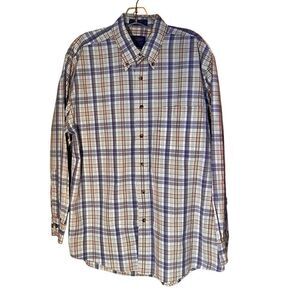 Mens Pendleton White Purple ButtonUp Long Sleeve Shirt Large L Broadway Cloth